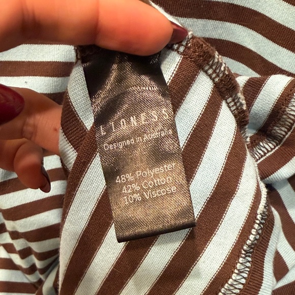 Lioness Bloom shirt in brown and blue stripe - Picture 3 of 4